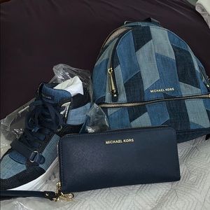 MK backpack 7.5 shoe and wallet